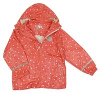 Růžovo-bílá vzorovaná nepromokavá bunda se srdíčky a kapucí Bodyguard