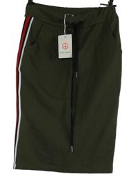 Nové - Dámská khaki midi sukně s pruhy Melé Beach