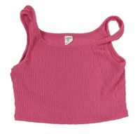 Růžový mačkaný crop top Shein