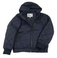 Tmavomodrá šusťáková zateplená bunda s ukrývací kapucí M&S