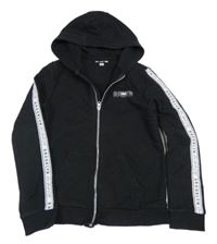 Černá propínací mikina s nápisem a kapucí F&F