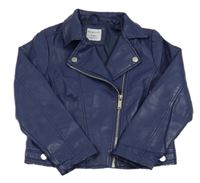 Tmavomodrý koženkový crop křivák PRIMARK