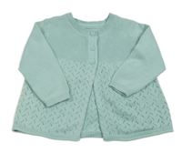 Mintový vzorovaný lehký propínací svetr M&S