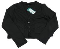 Nové - Černý propínací crop svetr New Look