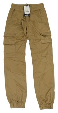 Nov- Hnědé teplákové cuff rifle s nápisem 