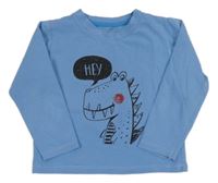 Modré triko s dinosaurem 