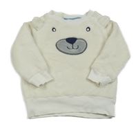 Smetanová plyšová mikina s medvědem Lupilu