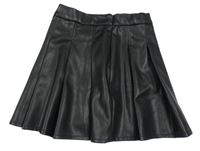 Černá koženková skládaná sukně F&F