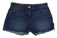 Tmavomodré riflové kraťasy Next