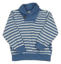 Modro-bílá pruhovaná mikina s límcem H&M