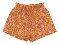 Oranžové květované kraťasy Dunnes