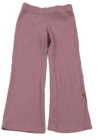 Starorůžové žebrované úpletové tepláky H&M