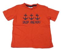 Červené tričko s kotvami Topolino