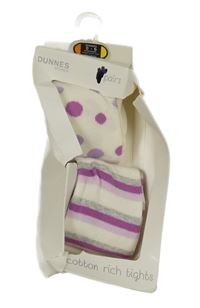 Nové - 2x bílo-fialové punčocháče dunnes