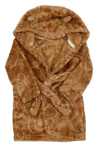 Karamelový chlupatý župan s medvídkem Pú a kapucí George