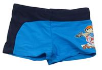 Tmavomodro-modré nohavičkové plavky s pirátem Topolino
