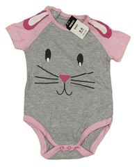 Šedo-růžové body s králíčkem Pep&Co