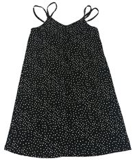 Černé šaty s puntíky a knoflíky Primark