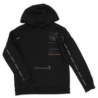 Černá mikina s potiskem a kapucí River Island