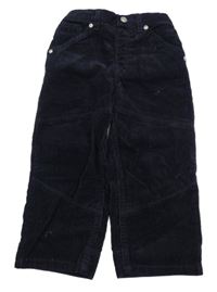 Nové - Tmavomodré manšestrové kalhoty zn. St. Bernard 