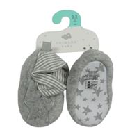 Nové - Šedé sametové capáčky s hvězdou Primark vel. 16