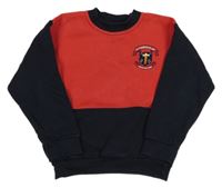 Tmavomodro-červená mikina s výšivkou Full Stop