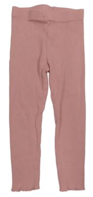 Růžové žebrované legíny F&F