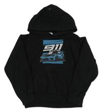 Černá mikina s autem a kapucí Awdis