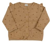 Světleskořicový kytičkovaný propínací svetr Next