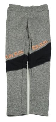 Šedo-černé sportovní legíny s nápisem Active Touch