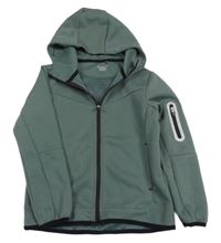 Khaki propínací mikina s kapucí Primark 