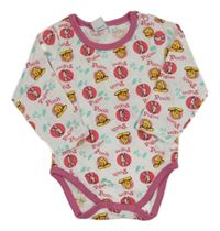 Bílo-růžové body s medvídkem Pú a Prasátkem Disney 