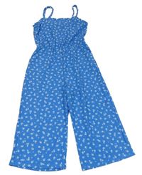 Modrý culottes overal s kytičkami Primark