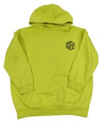 Limetková mikina s potiskem a kapucí F&F