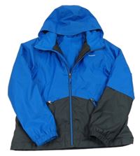 Kobaltově modro-černá funkční šusťáková zimní bunda s kapucí Wedze