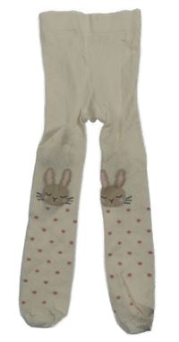 Pudrové punčocháče se zajíčky Next