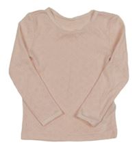 Světlerůžové tričko s dirkovaným vzorem Primark