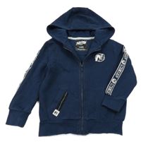 Tmavomodrá propínací mikina se znaky a kapucí - Nerf