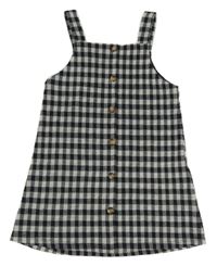 Bílo-černé kostkované šaty s knoflíčky F&F