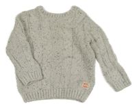 Šedo-tmavomodrý melírovaný svetr F&F