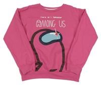 Růžová mikina s potiskem Among Us Primark 