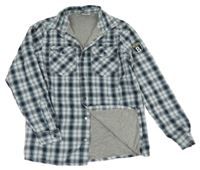 Tmavomodro-modro-bílá kostkovaná podšitá košile Yigga