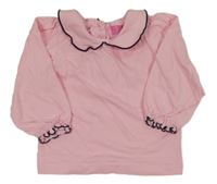 Světlerůžové triko s límečkem Goodlad