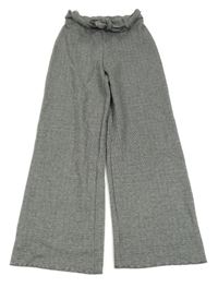 Černo-bílé vzorované culottes kalhoty s páskem Mayoral