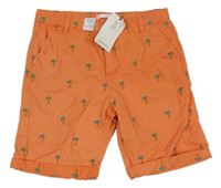 Nové - Oranžové riflové kraťasy a palmami M&S