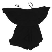 Černý vrstvený kraťasový overal River Island