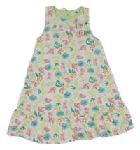 Nové - Bílé bavlněné šaty s tukany M&co.