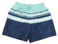 Tmavomodro-světlemodré pruhované plážové kraťasy H&M