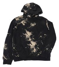Černo-béžová vzorovaná mikina s kapucí H&M