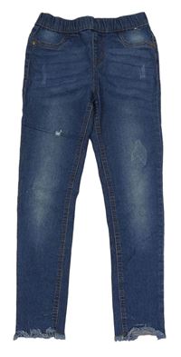 Modré riflové džegíny s prošoupáním zn. Denim Co.